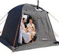 3-4 Person Portable Steam Sauna Tent, Outdoor SPA Camping Detox Relaxation Quilted Box with Heat Retention Design, 86.6"X86.6"X75" Gray and Black with Carry Bag (NO Stove)
