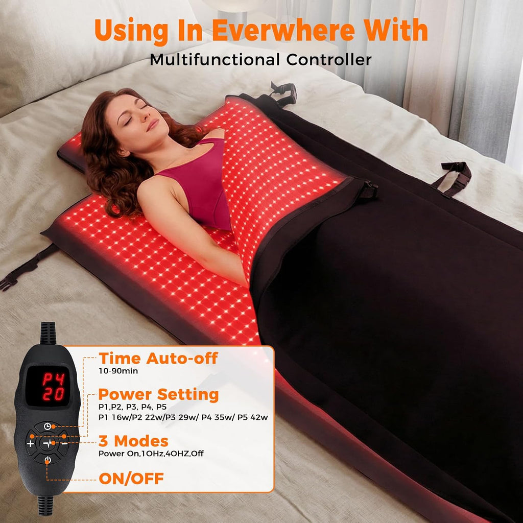 Full Body Red Light Therapy Mat, Large Size Red Light Therapy for Body 660 & 850Nm Dual Wavelength Red Light Blanket, Birthday Christmas Gifts for Women Men Mom Dad Father Lover