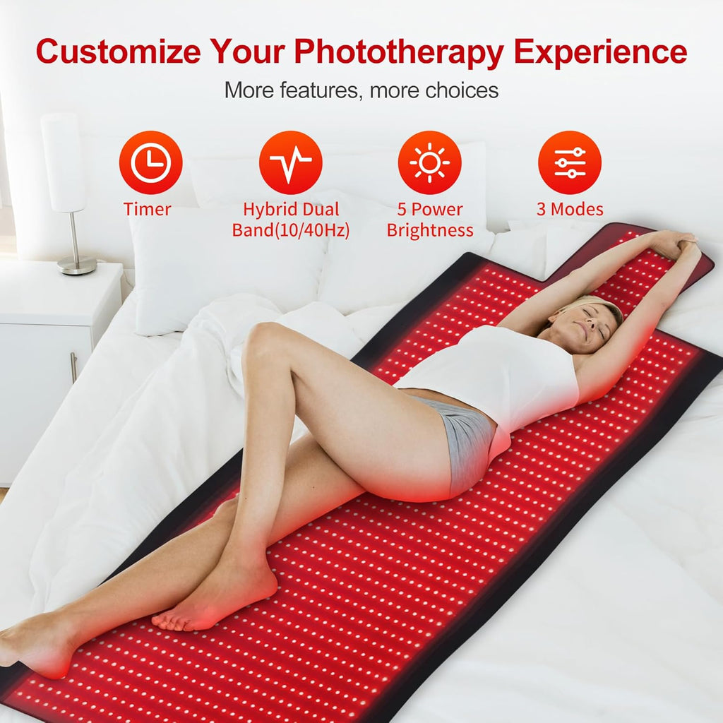 Full Body Red Light Therapy Mat, Large Size Red Light Therapy for Body 660 & 850Nm Dual Wavelength Red Light Blanket, Birthday Christmas Gifts for Women Men Mom Dad Father Lover