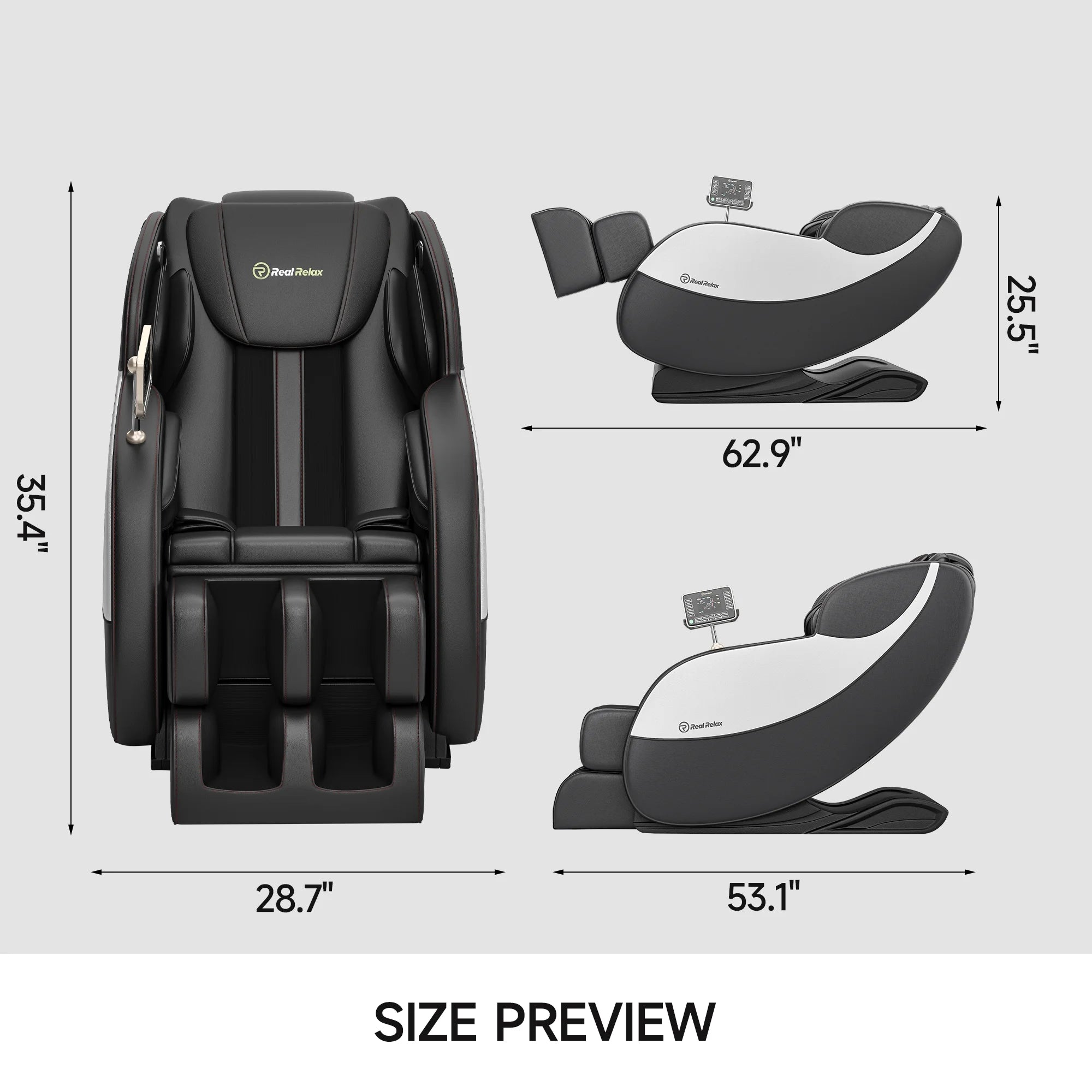 Zero Gravity Full Body Massage Chair Recliner with Heating and Foot Massage, Black