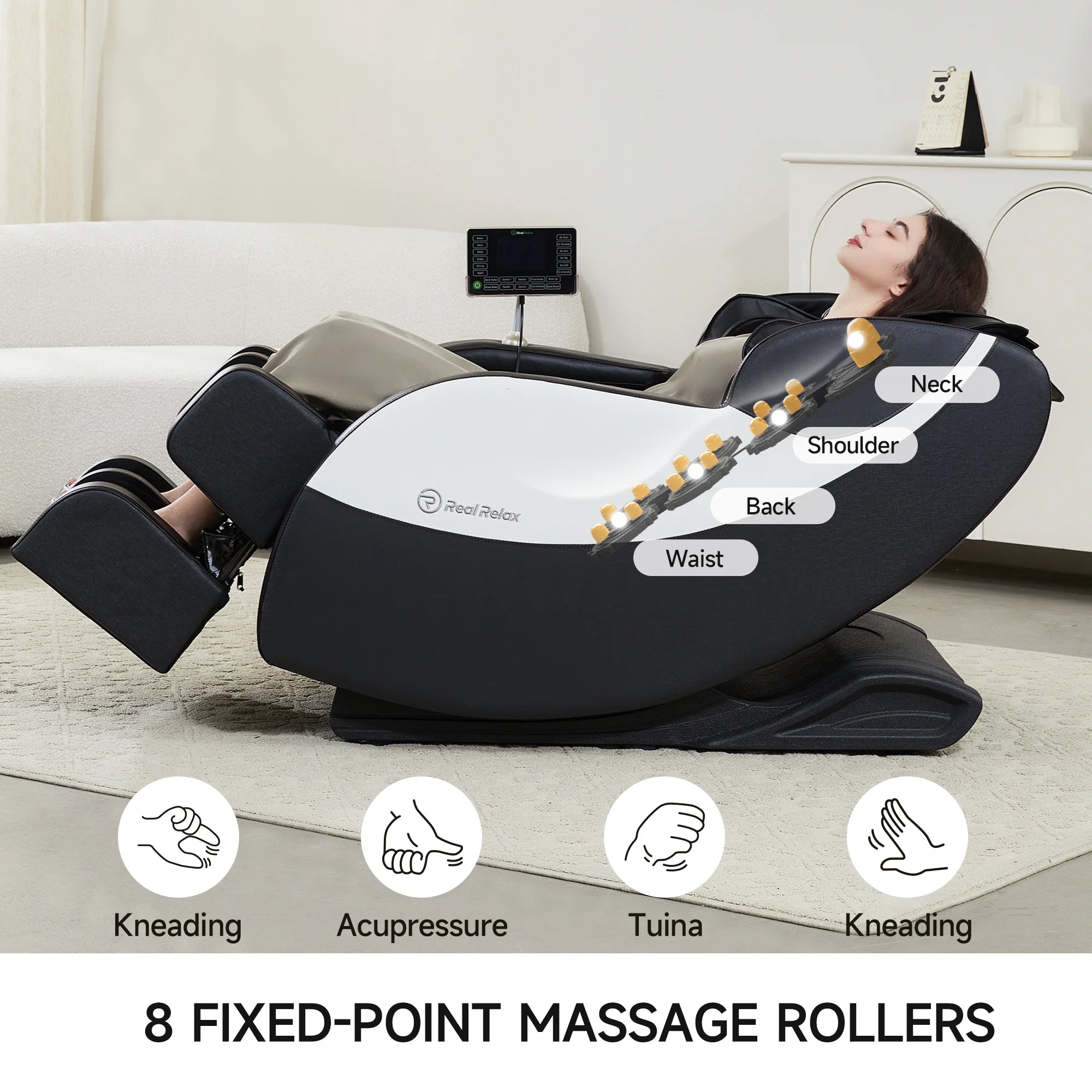 Zero Gravity Full Body Massage Chair Recliner with Heating and Foot Massage, Black