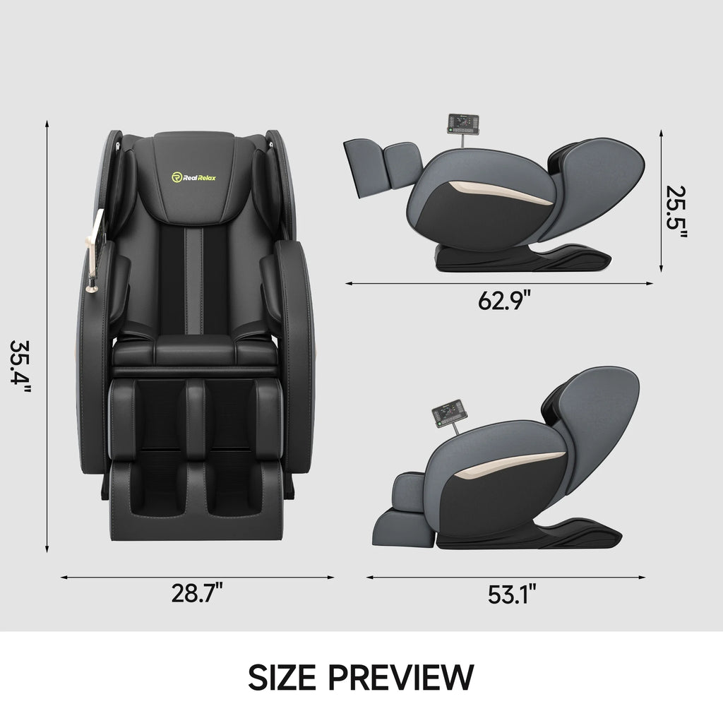 Zero Gravity Massage Chair, Shiatsu Massage Relaxation Recliner with Heating and Bluetooth, Black