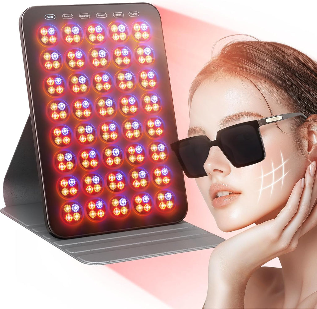 Red Light Therapy for Face and Body, Portable Red Light Therapy with Protective Goggles, 850Nm Infrared Red Light Therapy with 6 Modes