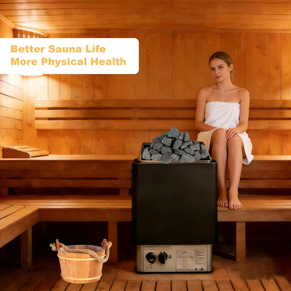 Premium Sauna Rocks & Stones - 47 Lbs for Dry and Wet Sauna,Compatible with Electric Sauna Heaters & Traditional Stoves (47Pounds)