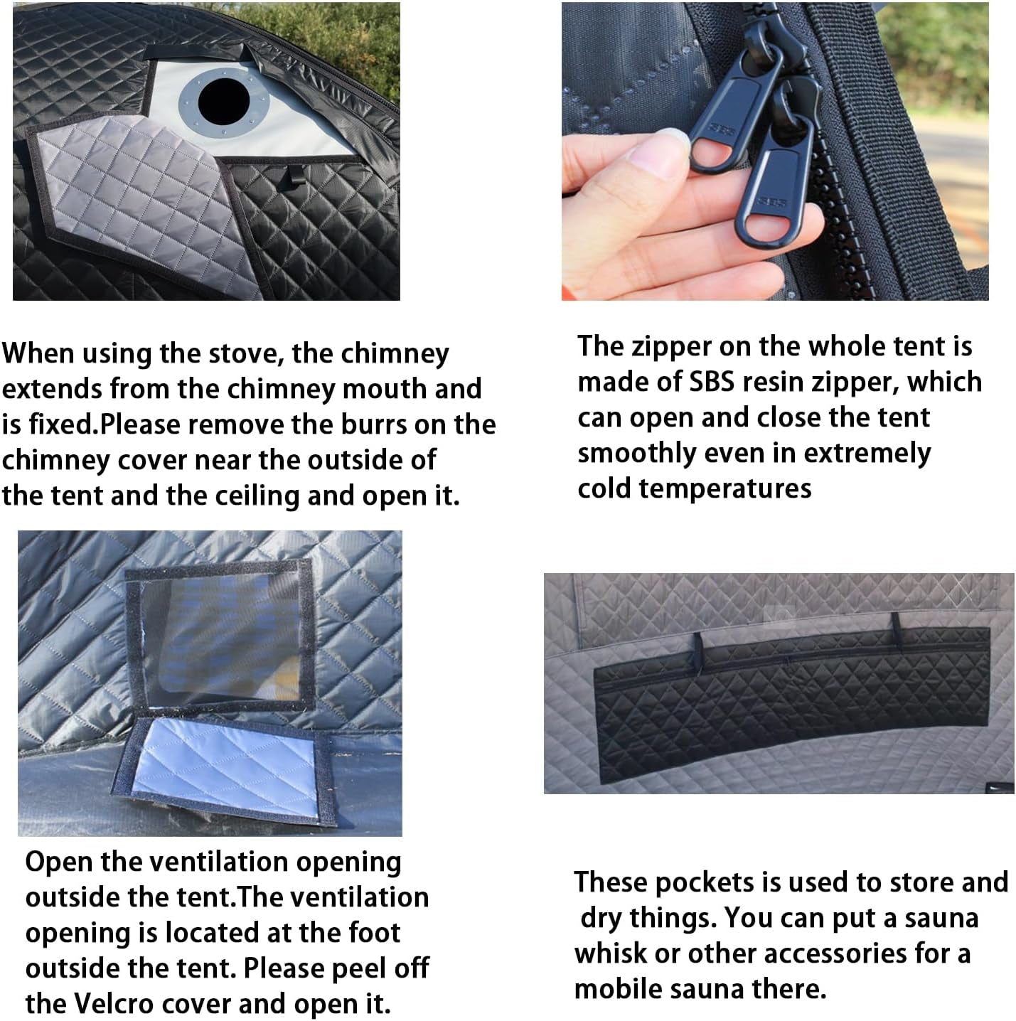 3-4 Person Portable Steam Sauna Tent, Outdoor SPA Camping Detox Relaxation Quilted Box with Heat Retention Design, 86.6"X86.6"X75" Gray and Black with Carry Bag (NO Stove)