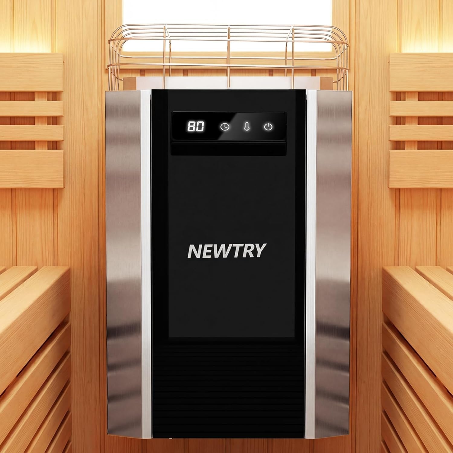 3.5KW Sauna Heater Digital Electric Sauna Heaters 220V Dry Sauna Stove for Max. 141 Cu.Ft Home Spa Hotel Sauna Room