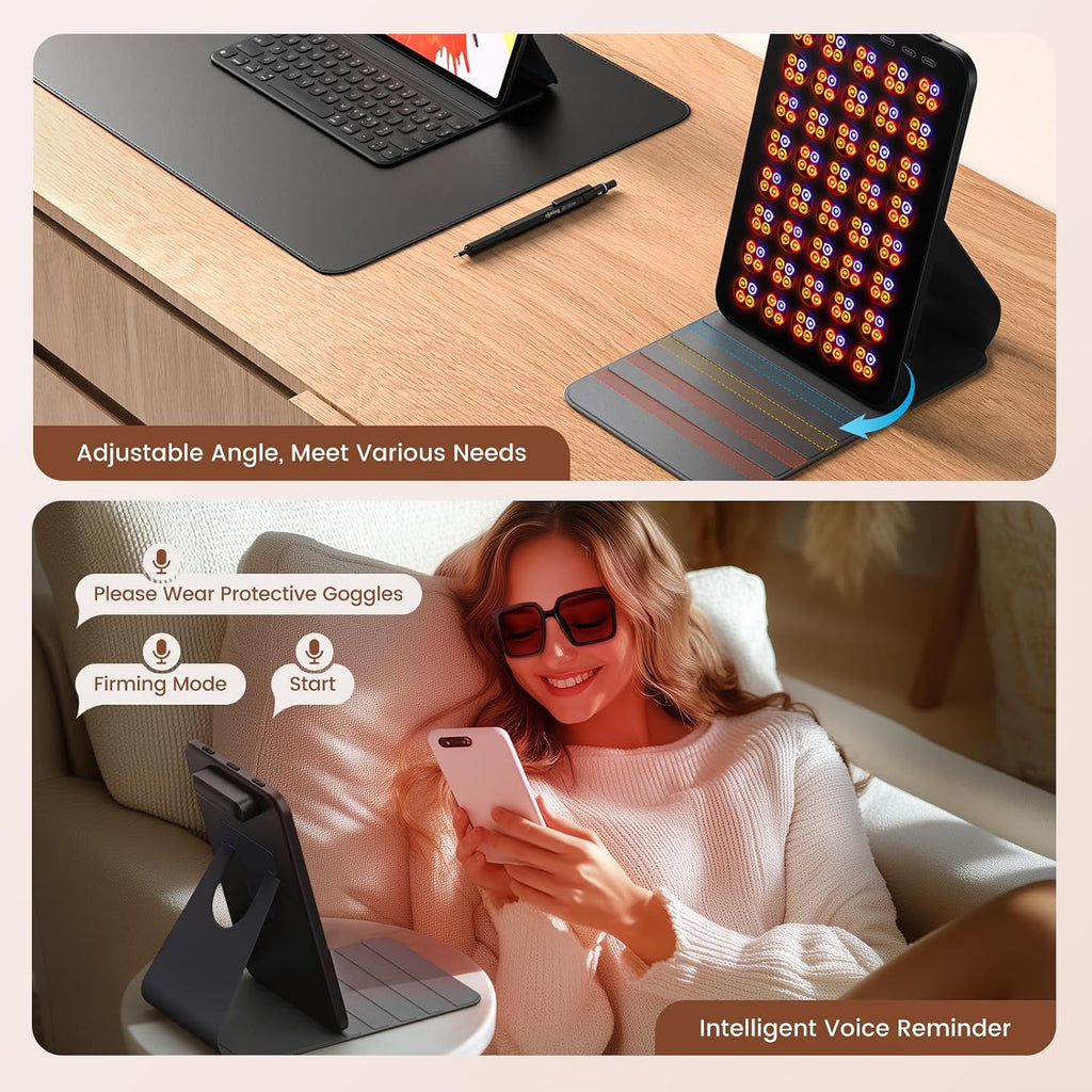 Red Light Therapy for Face and Body, Portable Red Light Therapy with Protective Goggles, 850Nm Infrared Red Light Therapy with 6 Modes