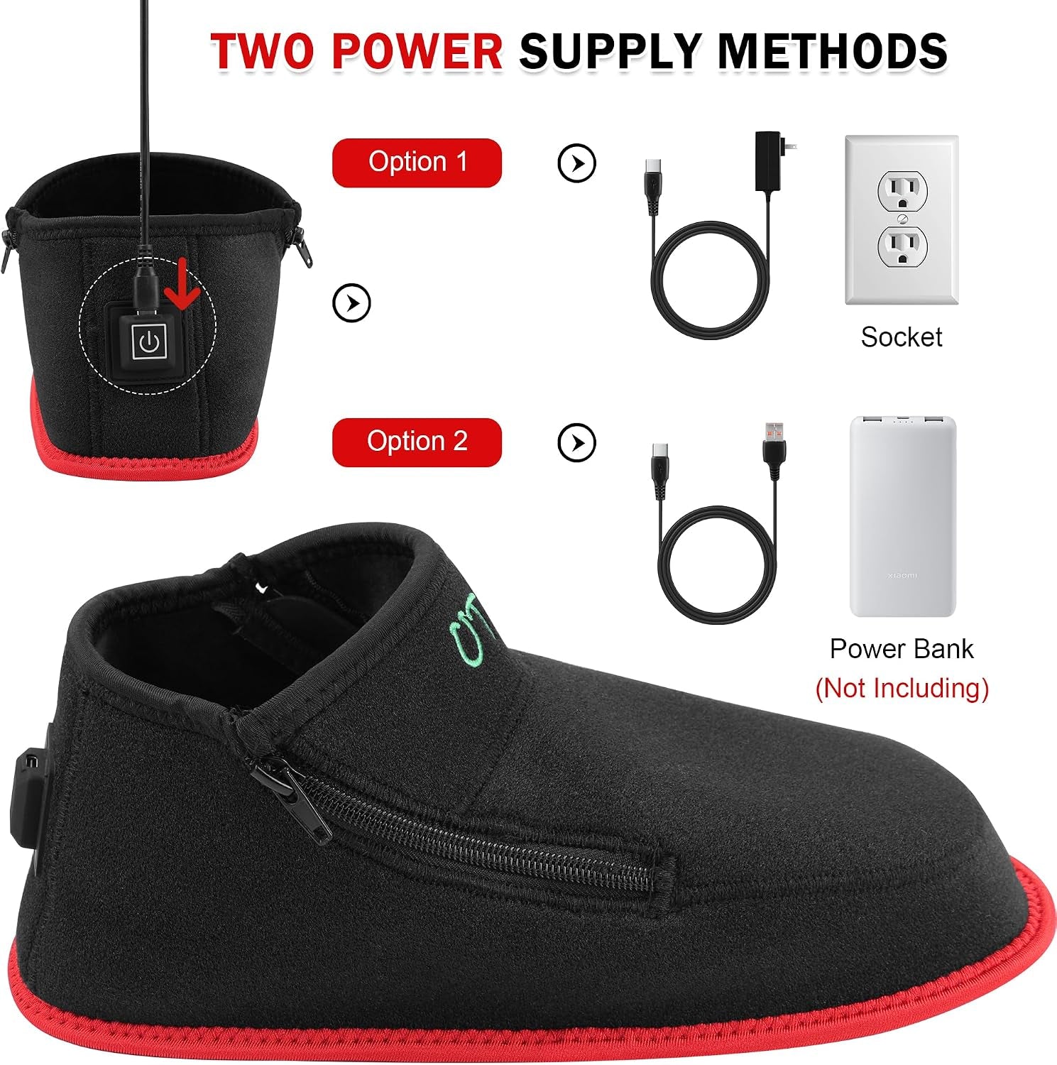 Red Light Therapy Shoe for Feet, 660Nm & 850Nm Infrared Red Light Pulse | Full Wrapped Wearable Infrared Light Therapy Shoe for Foot/Heel/Ankle, 660Nm & 850Nm Red Light with Pulse Mode(Single Pack)