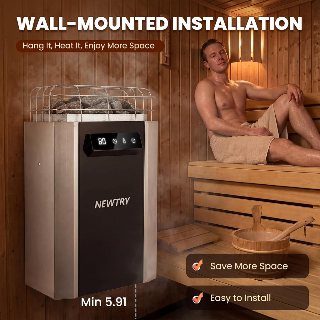3.5KW Sauna Heater Digital Electric Sauna Heaters 220V Dry Sauna Stove for Max. 141 Cu.Ft Home Spa Hotel Sauna Room