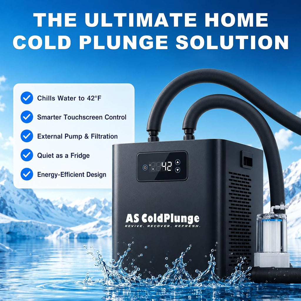 Ice Bath Water Chiller for Cold Plunge Tubs, 1/3 HP Upgraded Cold Plunge Chiller with External Filter Water Pump, Ideal for Cold Plunge Recovery Ice Bath Tub Home 110V Cooling Chiller