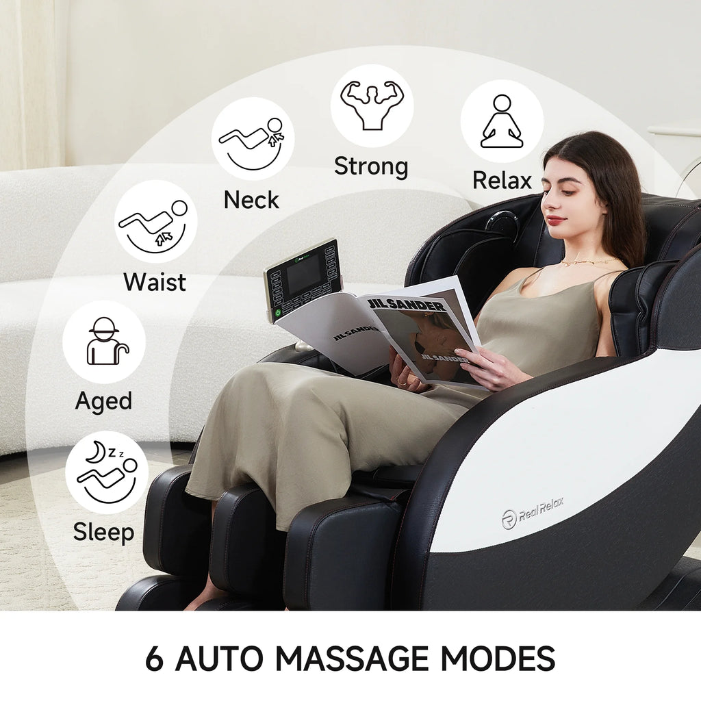 Zero Gravity Full Body Massage Chair Recliner with Heating and Foot Massage, Black
