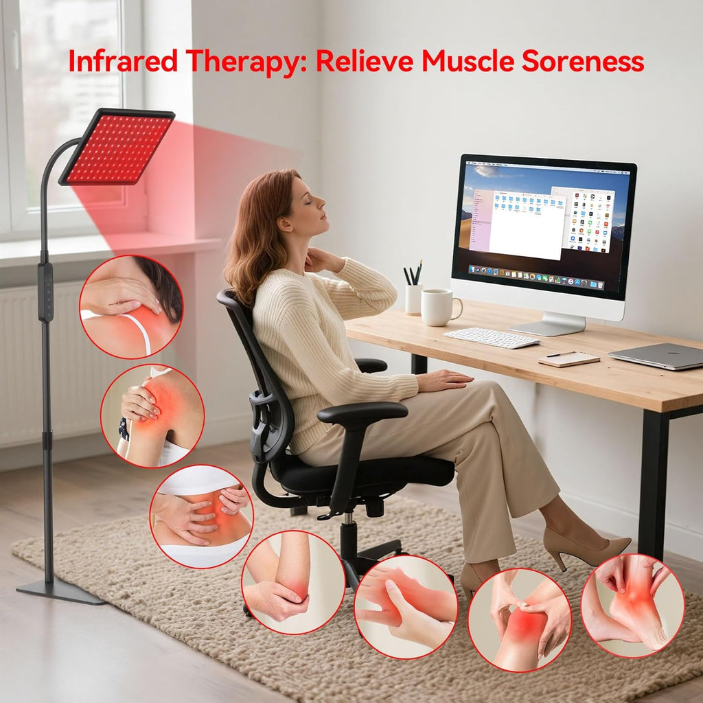 Red Light Therapy Lamp：Gooseneck Infrared Red Light Therapy Lamp with Led 660Nm&850Nm near Infrared LED Red Light,Near Infrared LED Red Light Therapy Device at Home for Face and Body