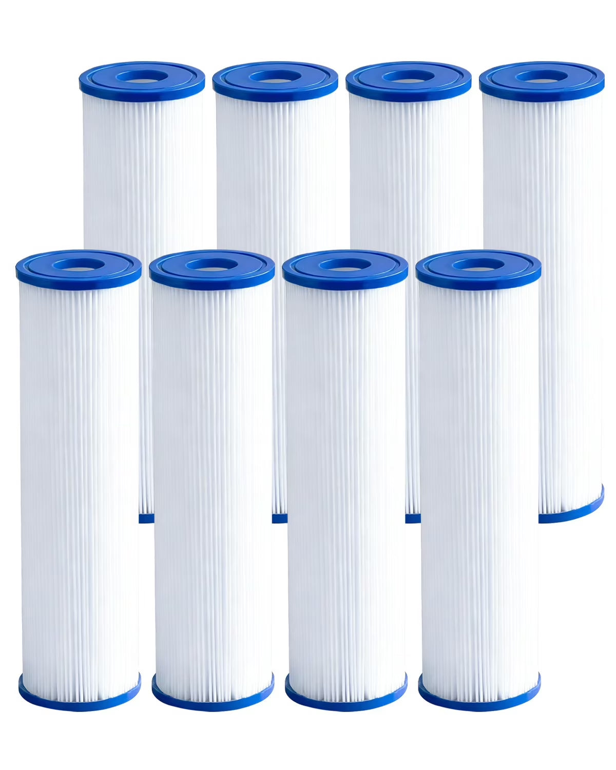 Ice Bath Filter 10" X 2.5" (8 Pack) Cold Plunge Filter 20 Micron Pleated Sediment Filtrage Replacement for Ice Bath Tub Hot Tub