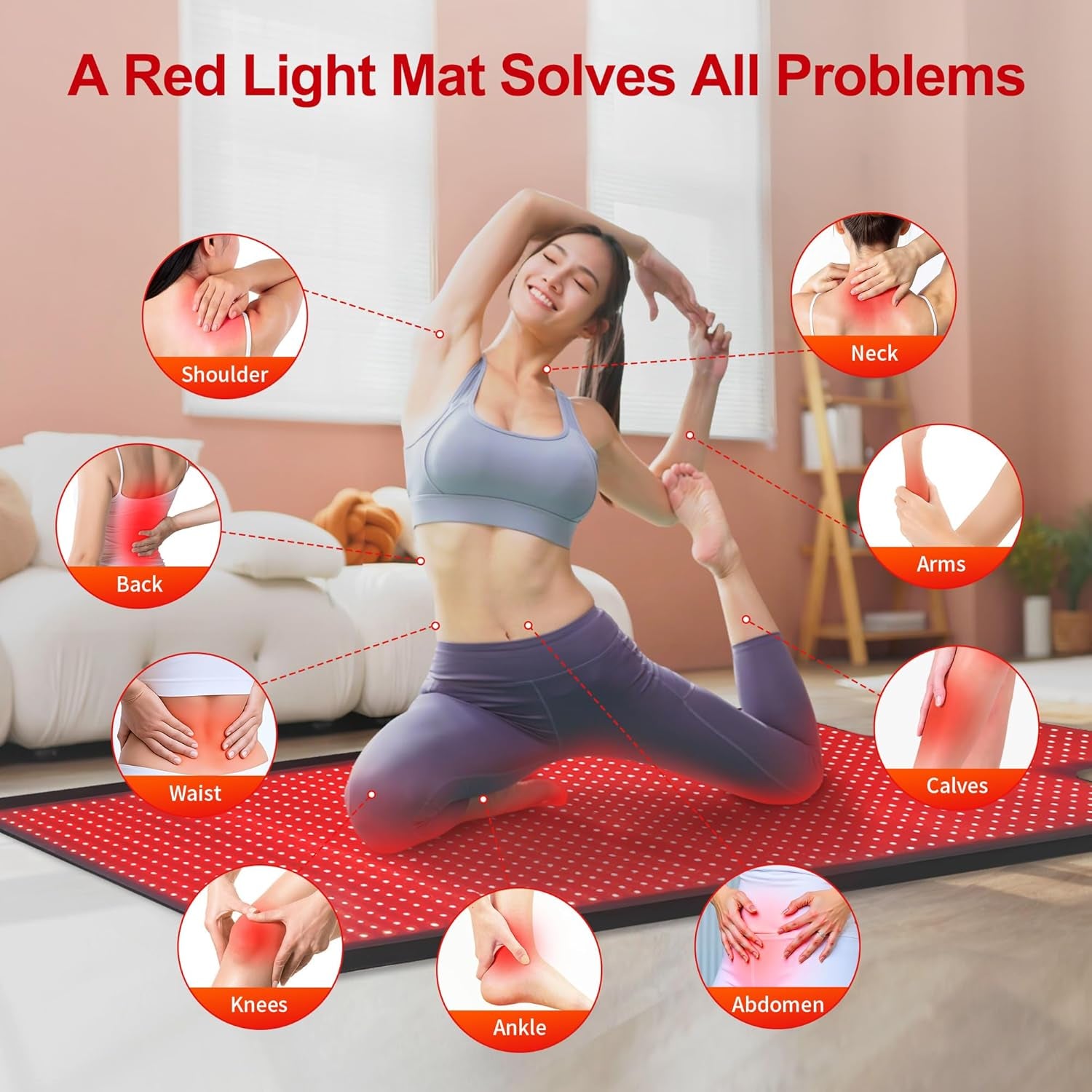 Full Body Red Light Therapy Mat, Large Size Red Light Therapy for Body 660 & 850Nm Dual Wavelength Red Light Blanket, Birthday Christmas Gifts for Women Men Mom Dad Father Lover