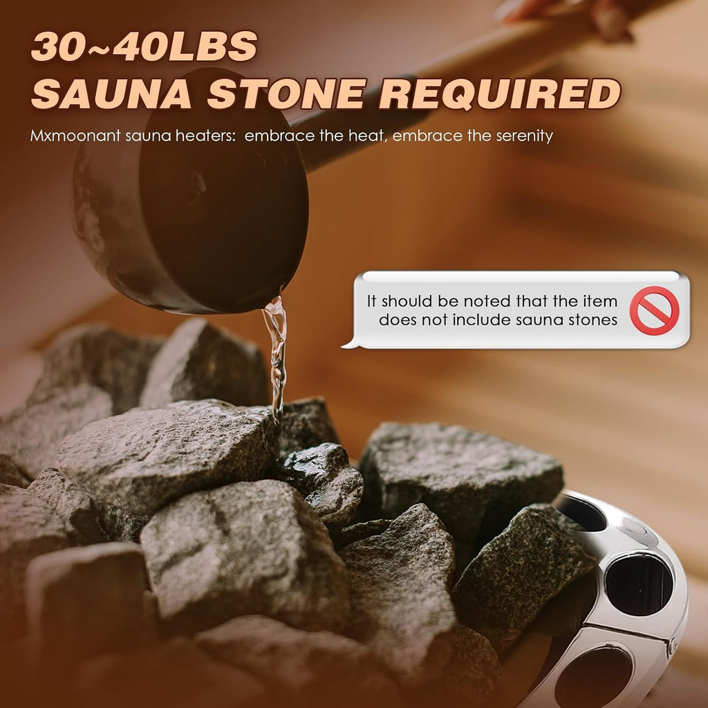 Sauna Heater, 6KW 220V Electric Sauna Heaters Digital Control Sauna Stove Dry Steam Sauna Bath for Home Hotel Spa Max. 300 Cu.Ft with Sauna Hygrothermograph