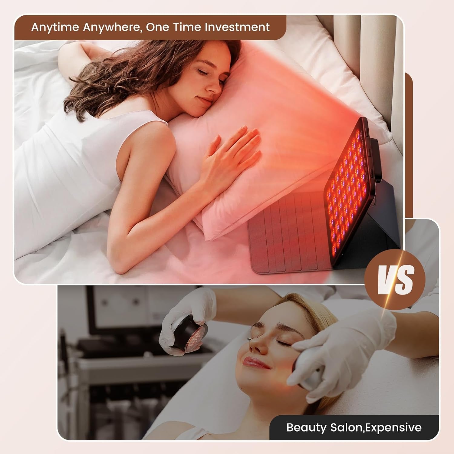 Red Light Therapy for Face and Body, Portable Red Light Therapy with Protective Goggles, 850Nm Infrared Red Light Therapy with 6 Modes