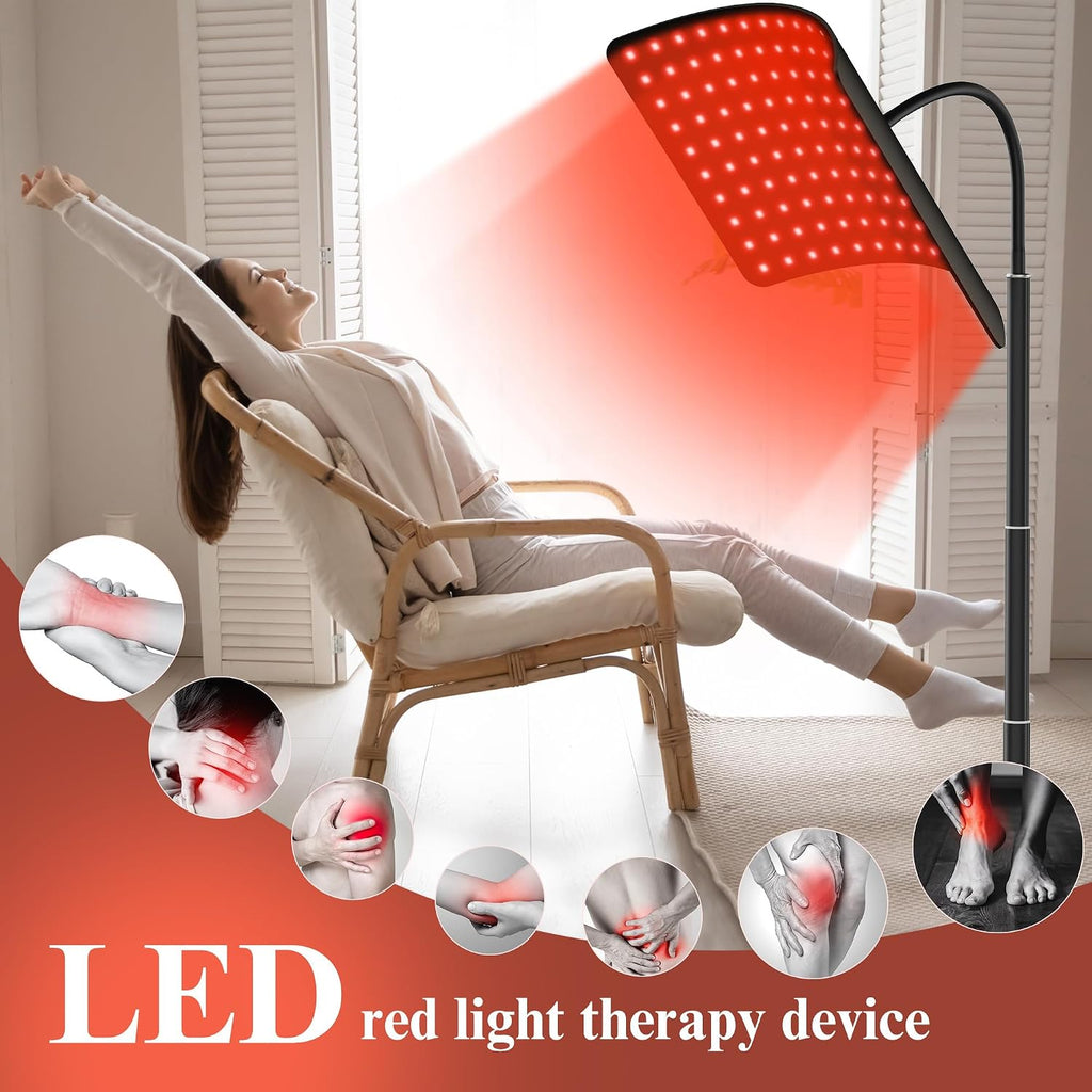 Red Light Therapy for Body, Infrared Light Therapy Panel with Stand, Red Light Therapy Lamp, 660Nm Deed Red Light and 850Nm