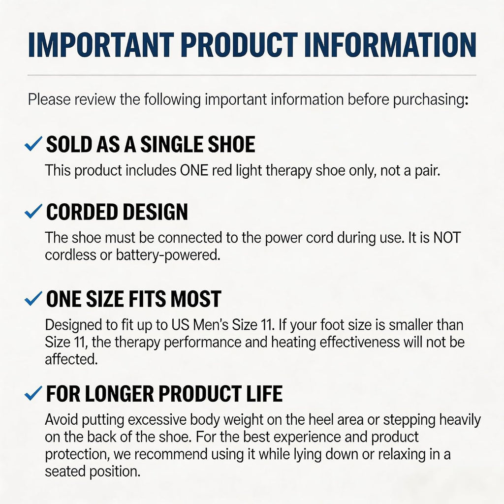 Red Light Therapy Shoe for Feet, 660Nm & 850Nm Infrared Red Light Pulse | Full Wrapped Wearable Infrared Light Therapy Shoe for Foot/Heel/Ankle, 660Nm & 850Nm Red Light with Pulse Mode(Single Pack)