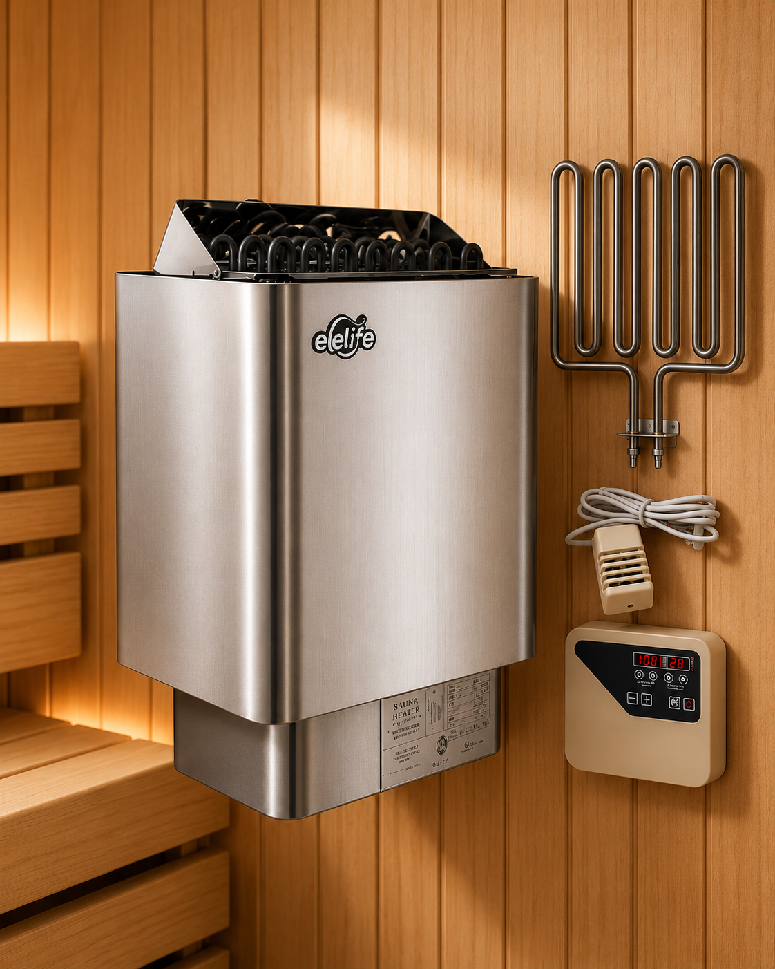 9KW Electric Sauna Heater | 220V Wall-Mounted Sauna Stove with Digital Controller