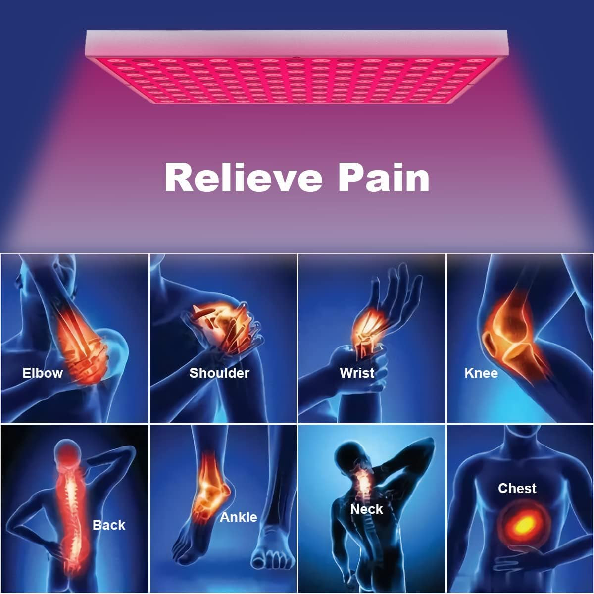 Red Light Therapy, Red Light Therapy for Body Face, Red Light Panel near Infrared 850Nm and Deep Red 660Nm for Pain Relief and Skin Improved