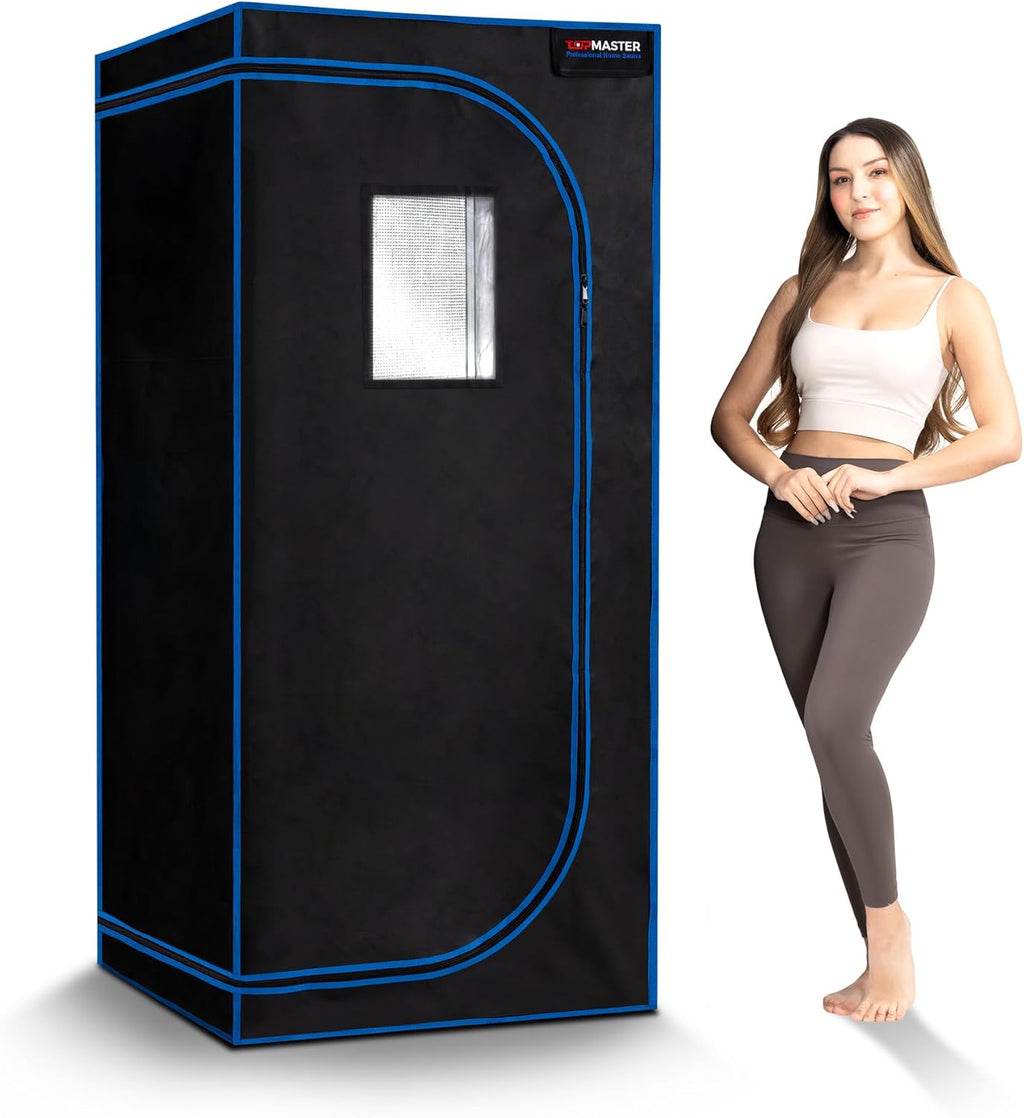 Foldable Sauna Infrared, Portable Sauna for Home, Sauna Tent Sauna Box, Indoor Portable Sauna, Zip up Sauna Room with 1300W Power, Max 140°F Sauna, Black