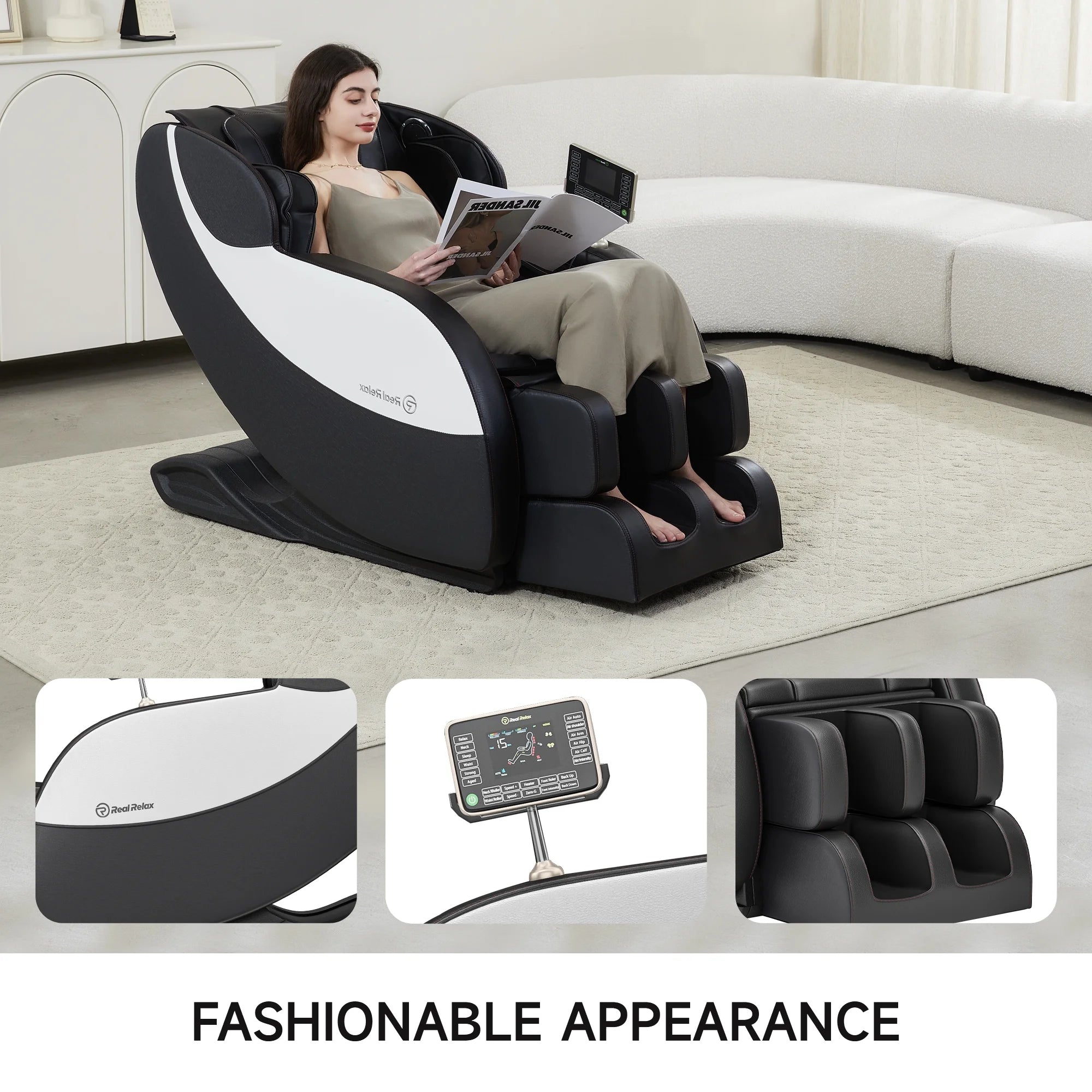 Zero Gravity Full Body Massage Chair Recliner with Heating and Foot Massage, Black