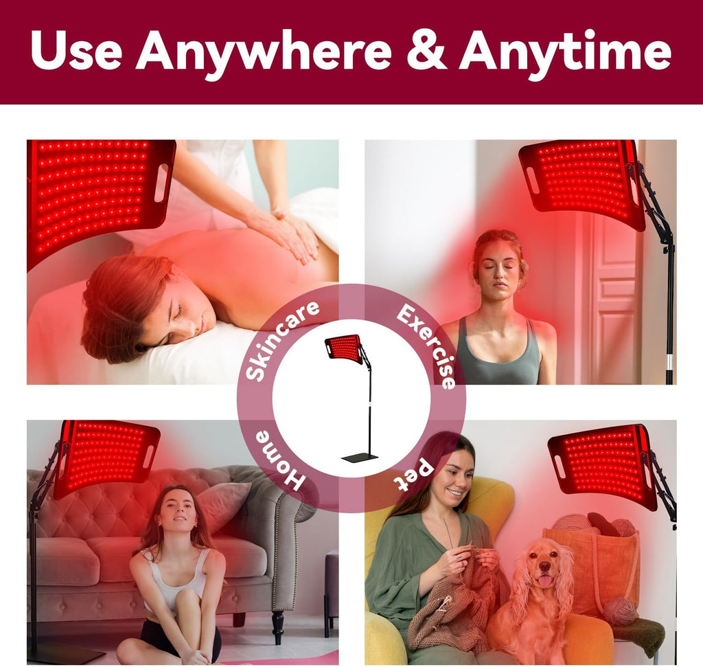 Infrared Light Therapy Panel with Stand, 660Nm Red Light and 850Nm near Infrared LED Red Light Therapy Device at Home