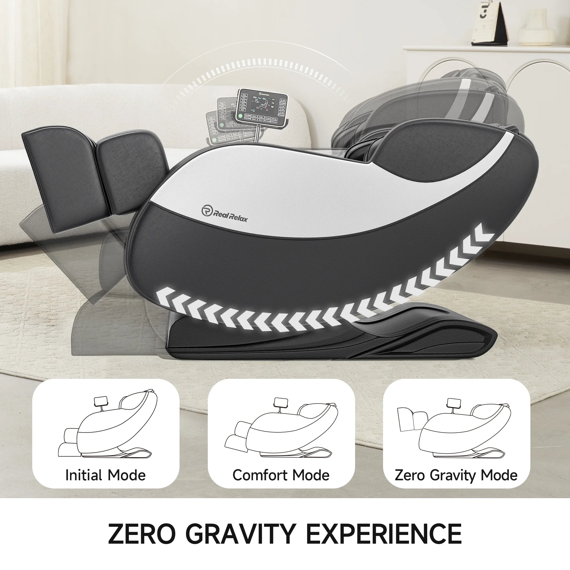 Zero Gravity Full Body Massage Chair Recliner with Heating and Foot Massage, Black