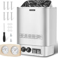 Sauna Heater, 6KW 220V Electric Sauna Heaters Stove Dry Steam Sauna Bath for Home Hotel Spa Max. 300 Cu.Ft with Sauna Hygrothermograph