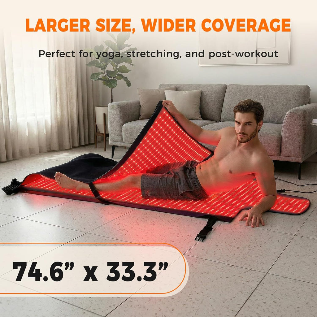 Full Body Red Light Therapy Mat, Large Size Red Light Therapy for Body 660 & 850Nm Dual Wavelength Red Light Blanket, Birthday Christmas Gifts for Women Men Mom Dad Father Lover