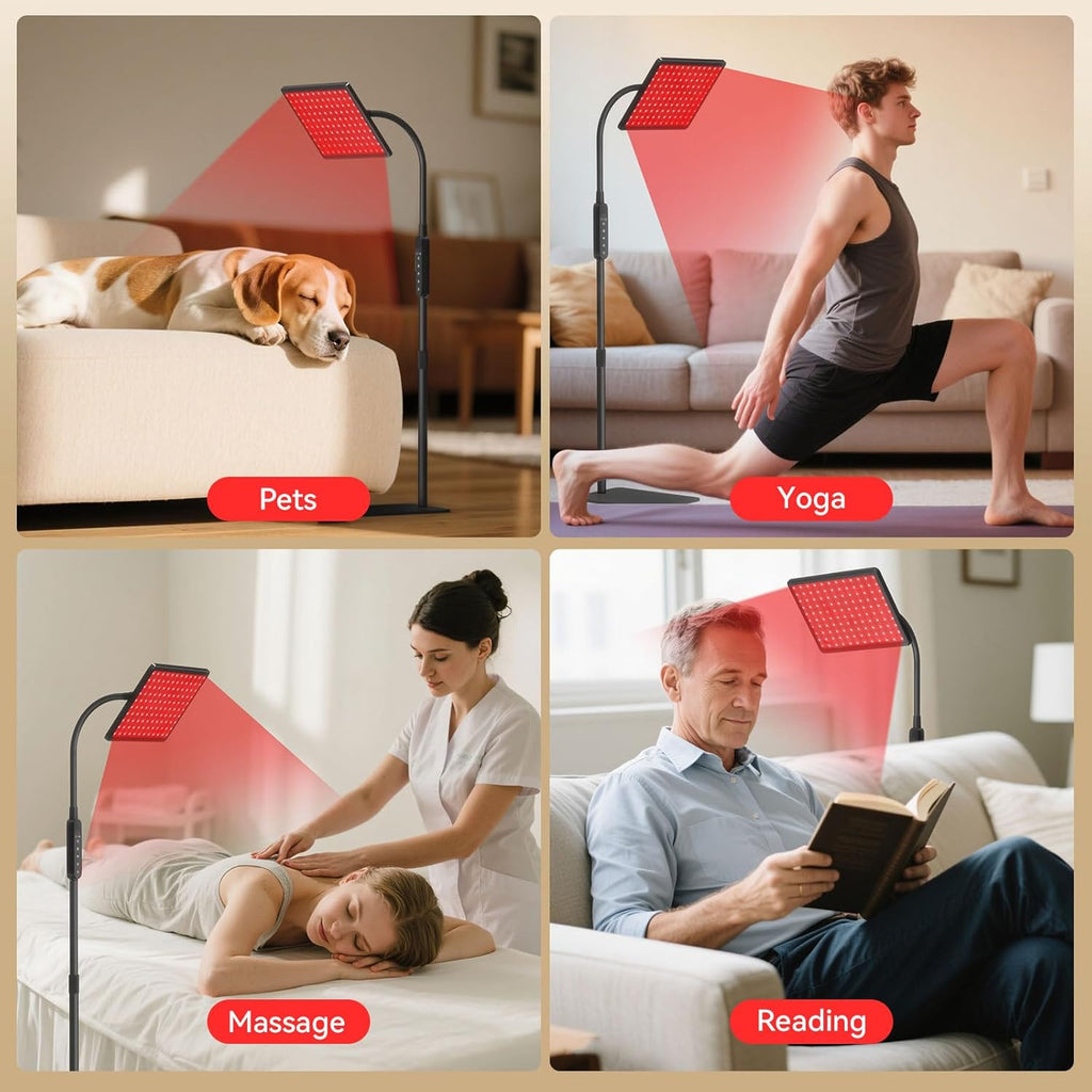Red Light Therapy Lamp：Gooseneck Infrared Red Light Therapy Lamp with Led 660Nm&850Nm near Infrared LED Red Light,Near Infrared LED Red Light Therapy Device at Home for Face and Body