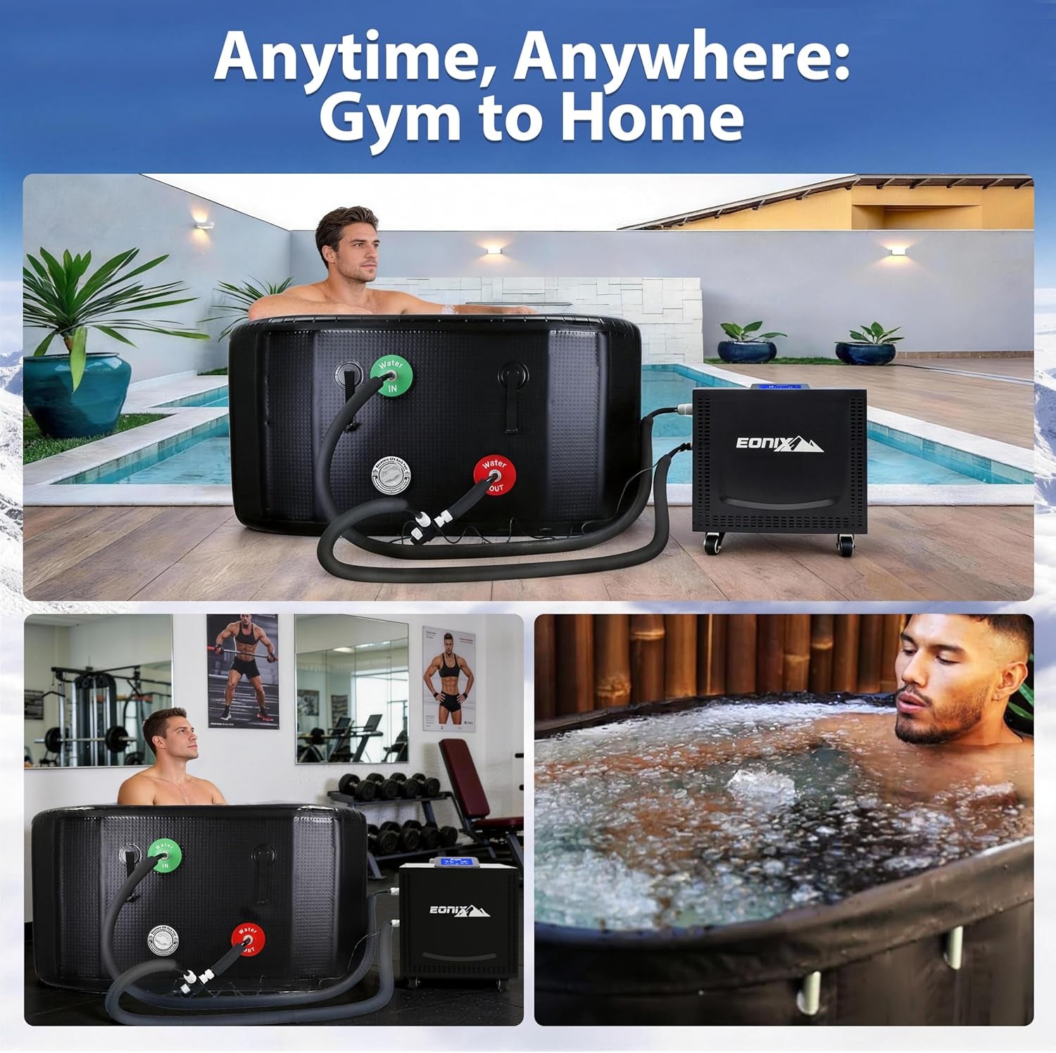 1/2 HP Cold Plunge Chiller for Ice Bath – Upgraded Faster Cooling to 42°F, Built-In Filter & Pump, Insulated Hoses, Energy Saving & Low Noise – for Home Athlete Recovery & Cold Water Therapy