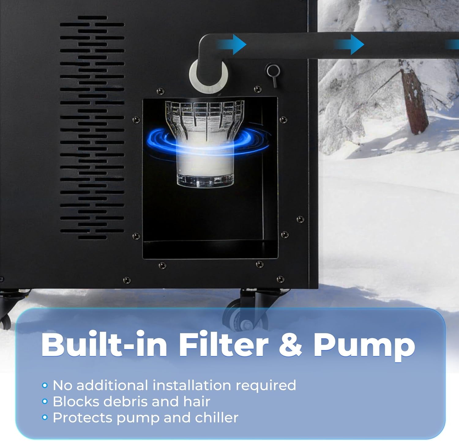 1/2 HP Cold Plunge Chiller for Ice Bath – Upgraded Faster Cooling to 42°F, Built-In Filter & Pump, Insulated Hoses, Energy Saving & Low Noise – for Home Athlete Recovery & Cold Water Therapy