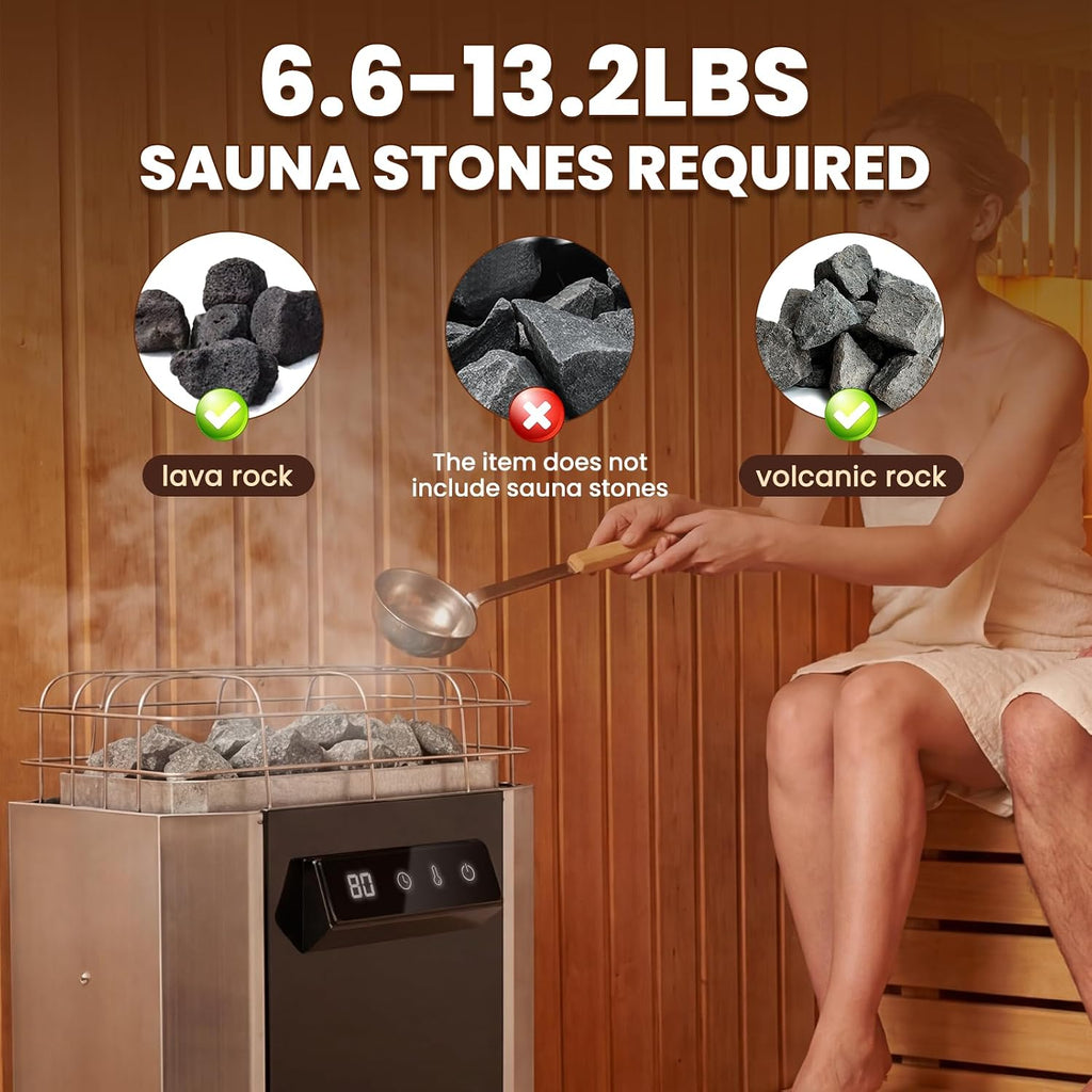 3.5KW Sauna Heater Digital Electric Sauna Heaters 220V Dry Sauna Stove for Max. 141 Cu.Ft Home Spa Hotel Sauna Room