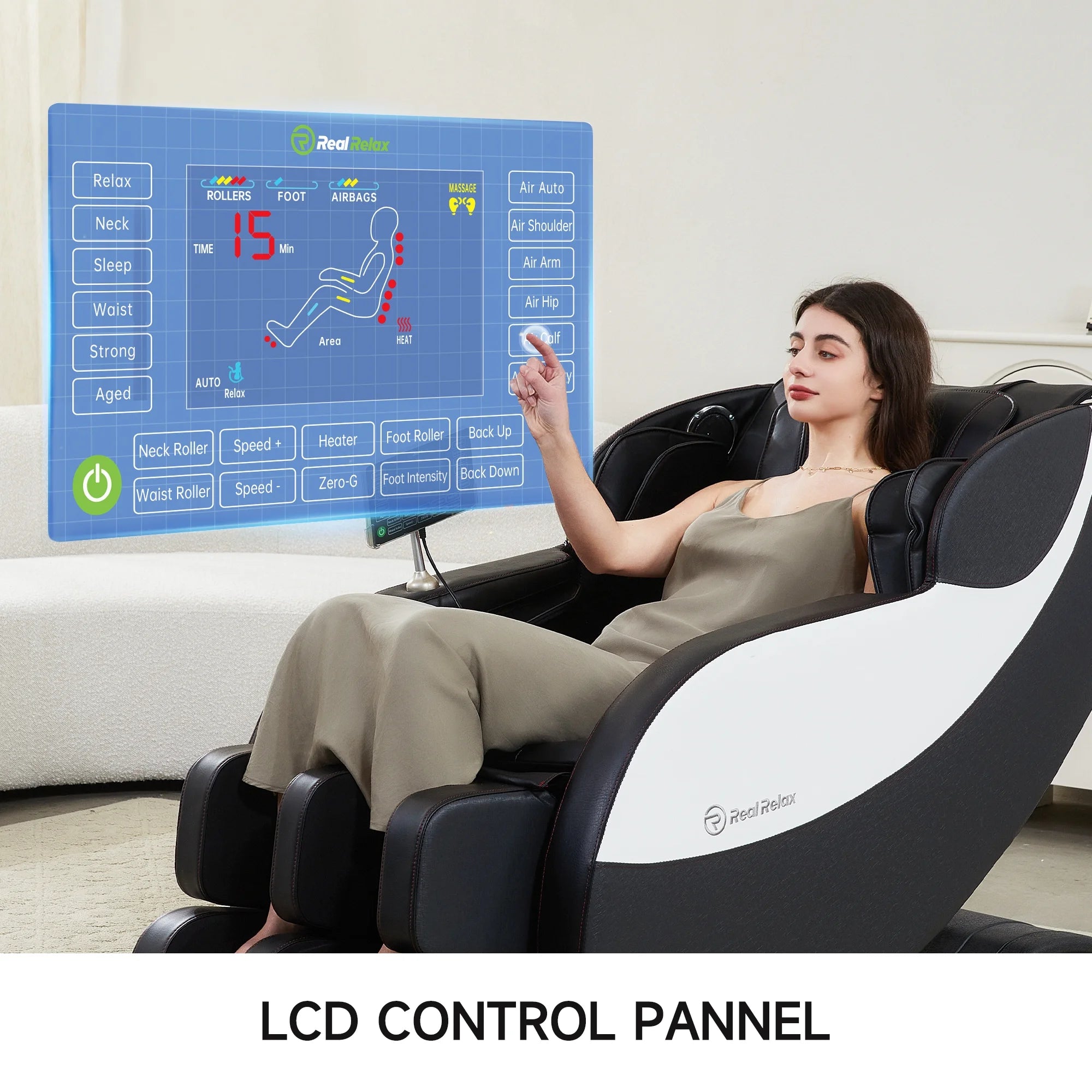 Zero Gravity Full Body Massage Chair Recliner with Heating and Foot Massage, Black