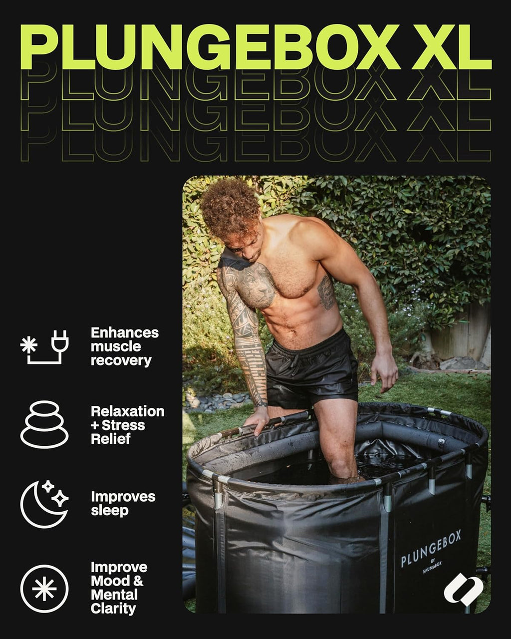 ® Plungebox PRO XL Cold Plunge Ice Bath Tub Durable Cold Tub for Full-Body Immersion | Compact, Insulated & Easy Setup for Efficient Cold Therapy at Home