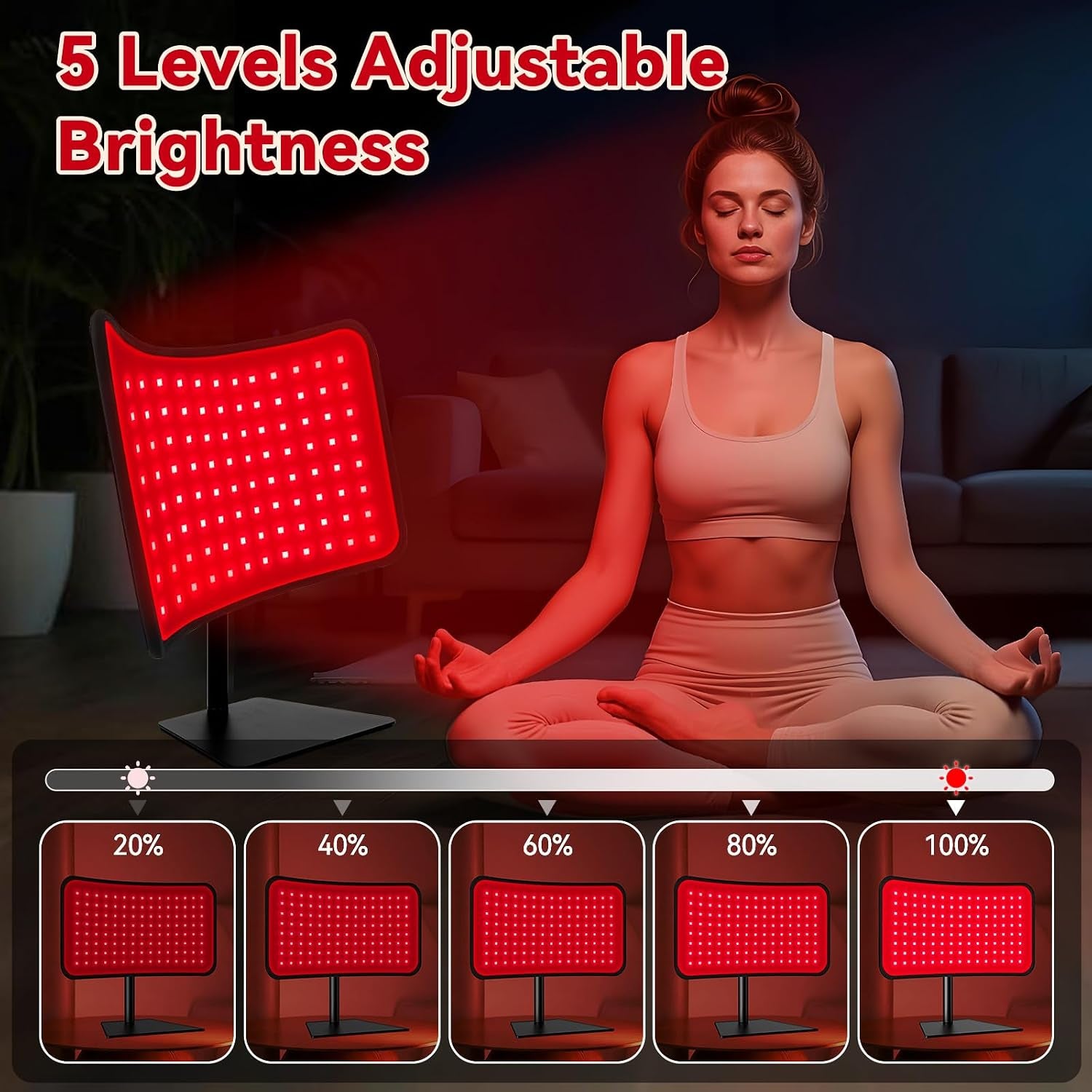 Red Light Therapy for Face & Body, 2-In-1 Red Light Panel with Belt, 660Nm Red Light and 850Nm Infrared Red Light Therapy Lamp, Remote Control, Adjustable Brightness & Timer for Skin Care & Relaxation