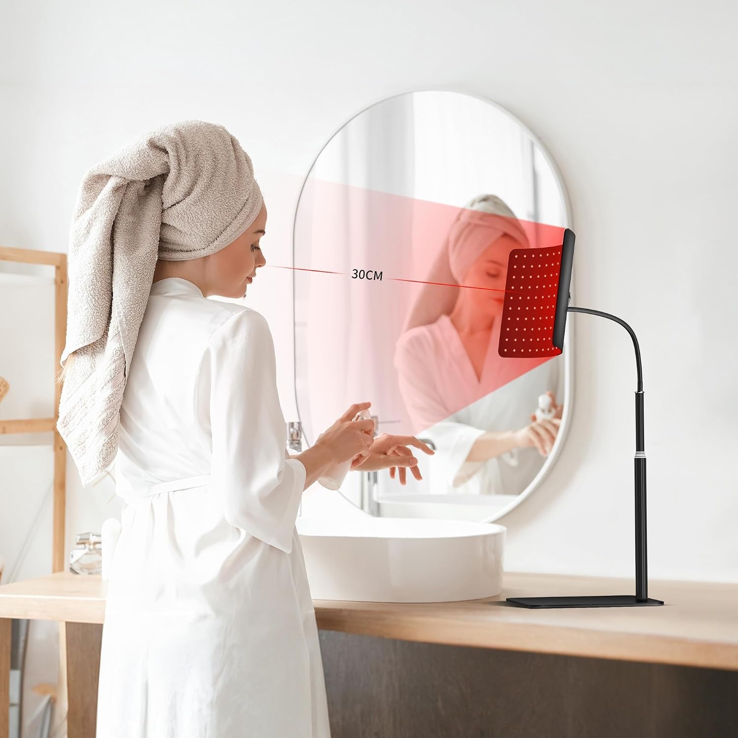 Red Light Therapy for Body, Infrared Light Therapy Panel with Stand, Red Light Therapy Lamp, 660Nm Deed Red Light and 850Nm