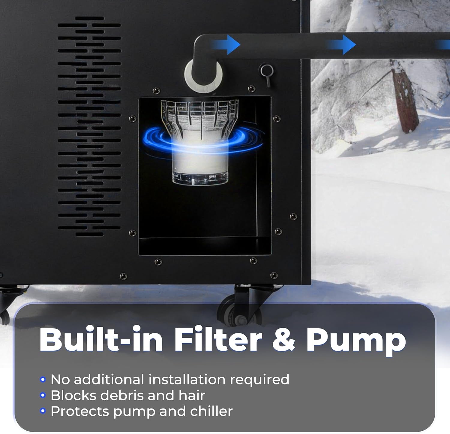 Upgrade 1/3 HP Cold Plunge Chiller,Ice Bath Water Chiller for Cold Plunge Tubs,42°F Cold Plunge Cooling System,Built-In Filter & Pump, Insulated Hoses,Remote Control,Ideal for Ice Bath Recovery